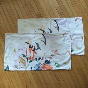 Anthropologie Briony Pillow Cases Queen Size Abstract Art To Wear Set of 2